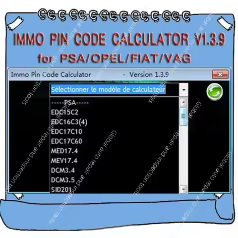 Pin Code Calculator V1.3.9 Repair equipment Diagnostic software Pin Code Calculator IMMO 1.3.9 obd2 