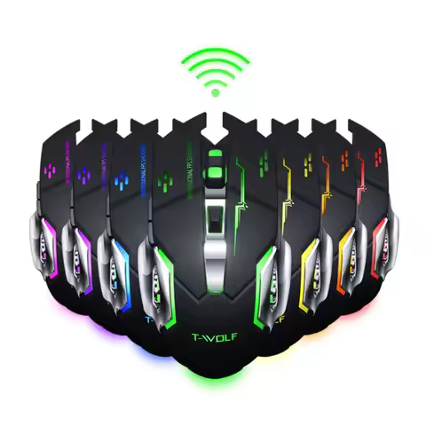 T-WOLF Thunder Wolf Q13B Bluetooth Dual-mode Wireless Mouse, Illuminated Gaming Laptop, Mobile Phone
