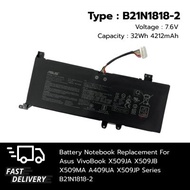(ส่งฟรี ประกัน 1 ปี) แบตเตอรี่ โน๊ตบุ๊ค Compatible with B21N1818-2 ASUS VivoBook X509JA X509JB X509M
