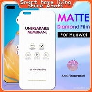 Full Coverage Diamond Matte Hydrogel Film Screen Protector For Huawei P30 P40 Mate 20 30 40 Pro Nova 8 Not Tempered Glass