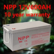 NPP Solar Deep Cycle Battery 12V 600AH AGM สำหรับศูนย์ซ่อมรถไฟความเร็วสูง Mobile Depot 10 ปีประกัน ค