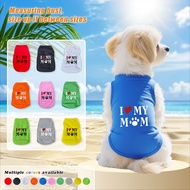 Pet vests in sizes S-2XL,Love Mom Text Print,Available in multiple colors,and breathable for summer,