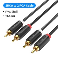 Vention 2RCA to 2 RCA Cable Male to Male Audio Cable for Home Theater DVD Amplifier TV 1m 2m 3m 5m Cable RCA Gold-Plated