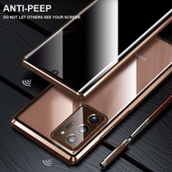 Privacy Anti peeping Metal Magnetic Tempered Glass Phone Case For Samsung Galaxy S24 Note 20 Ultra 9