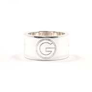 【日本直送 二手美品】10號 Gucci GUCCI 戒指 G Logo 寬版戒指 鏤空設計 標示尺寸 11 銀 925