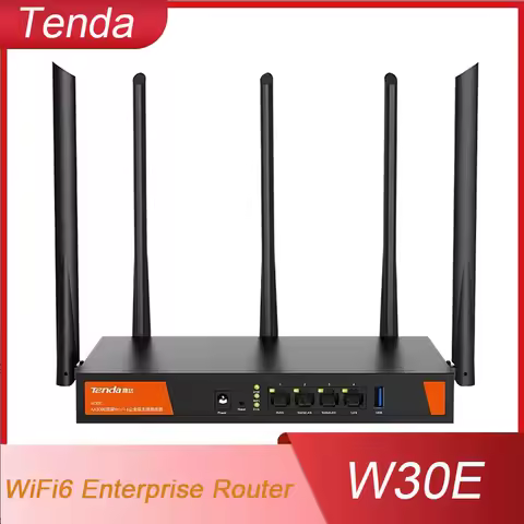 Tenda W30E Wireless WiFi6 Enterprise Router 4*LAN Gigabit 3000Mbps 2.4GHz 5.8GHz USB 5G Access Point