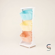 SARABARN 3-Tier Storage Rack With Wheels | ตะกร้าพร้อมล้อเลื่อน 3 ชั้น