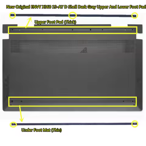 New Original Laptop Bottom Case Foot Pad For HP ENVY X360 13-AY TPN-C147 Dark Gray