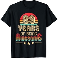 89 Years Of Being Awesome 89 Years Old 89Th Birthday Retro T-Shirt