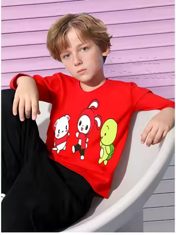 Kids Maizen JJ and Mikey T Shirt Boys Long Slooves Tee Children Wish Asha 100% Cotton Top YouTube Ga