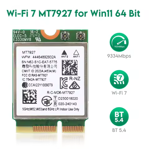 EDUP MT7927 WiFi 7 Tri Band Wireless Adapter 24G 5G 6G Bluetooth 54 MU MIMO for Win11 Laptop Compati
