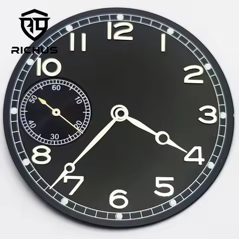 RICHUS ETA6497 Sterile Dial 37mm Watch Dial With Hands Green Luminous Fit ETA6497 ST3600 Movement Wa