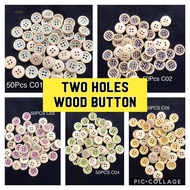 TWO HOLES WOOD BUTTON （Button 1.5Cm ）20PCS