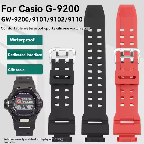 Resin Strap for Casio G-shock G-9200 GW-9200 GW-9110 GW-9125 Men Sport Waterproof TPU Watch Band Sil