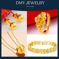 DMY Jewelry Indian Jewellery Set/Gold 916 Original Malaysia/Gift Set For Women/Gold Bracelet Set/Necklace Women Korean Style Set/Gelang Tangan Perempuan Viral Murah/Cincin Budak Perempuan/Emas Korea Cop 916