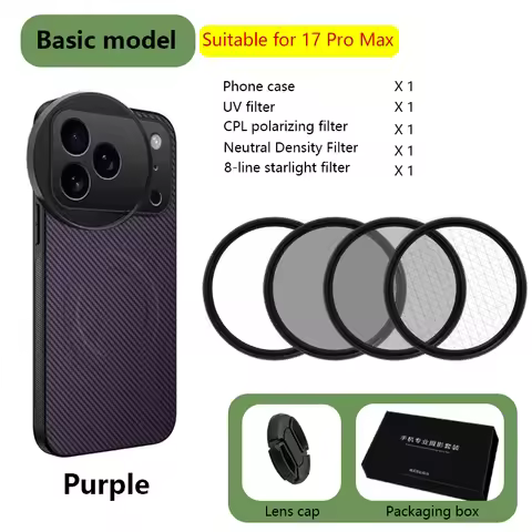 4 in 1 Lens 58mm Mobile Phone Filter Kit CPL ND UV Star with Magnetic Phone Case for iPhone 17 Pro/P