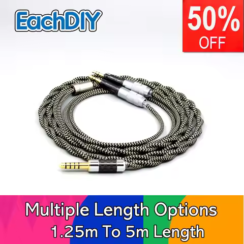 2 Core 2.8mm Litz OFC Earphone Shield Braided Sleeve Cable For Audio-Technica ATH-R70X Headphone Hea