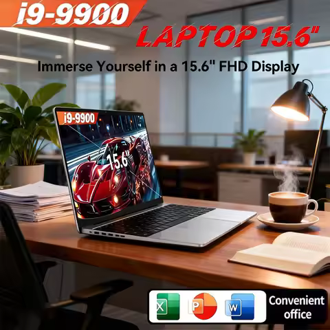 15.6" Sturdy Portable Laptop Windows 11 Intel I9-9900 32GB DDR4 2TB SSD Ultrabook Notebook for Home 
