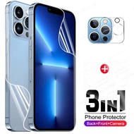 【cw】 3 in 1 Hydrogel Film For iphone 13 12 Pro Max Screen Protector  amp; Lens Film For iphone 13 12 mini 13Pro Protective Film Not Glass