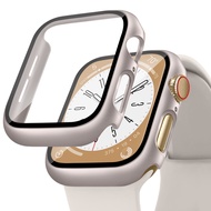เคสสำหรับ Apple Watch Series 9ขนาด45มม. 41มม. 44มม. 40มม. 42มม. 38มม. กันชนเคส IWatch พร้อมกระจกเทมเปอร์ปกป้องหน้าจอสำหรับ Apple Watch Series 9 8 7 6 5 4 3 2 1 SE2 SE