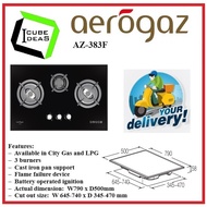 Aerogaz 80cm Tempered Glasss 3 burner hob (AZ 383F)| Express Free Home Delivery