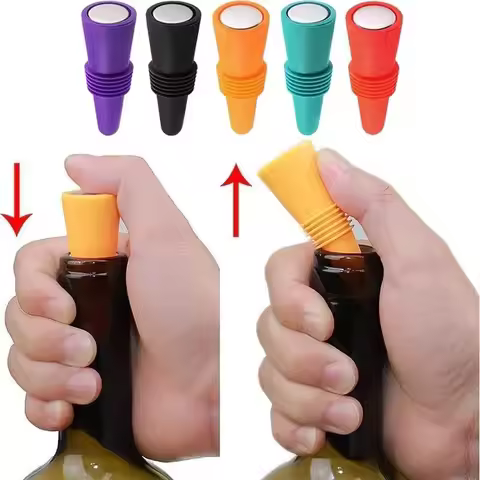 Silicone Wine and Beverage Bottle Cap Set Leak Proof Champagne Bottles Sealer Stoppers Wine Cork Sav