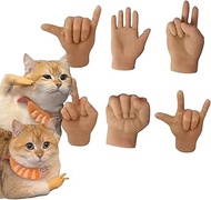 Mini Hands for Cats, Tiny Finger Hands, Little Cat Hands for Fingers, Finger Puppet for Cat Paws, Finger Gloves for Cats, Small Tiny Hands Soft for Cat Massage (6pcs)