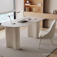 W8YK Pure White Nordic Study Desk Computer Desk Rock Luxury Modern Light Simple Style Small Apartmen