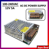 AC 110-220V To DC 12V 5A 60 Watt Professional Power Supply Transformer Adapter Adaptor