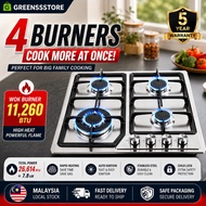 4 Burner Gas Stove Dapur Gas 4 Tungku Stainless Steel High Power 11260BTU Wok Burner Auto Ignition M