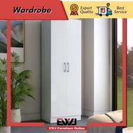 Ready Stock⏹️EWJ 6161 Wardrobe 2 Door / Almari 2 Pintu /White