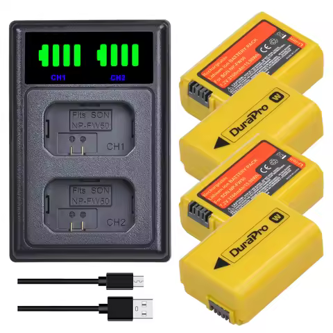 DuraPro For Sony ZV-E10 NP-FW50 NP FW50 Battery + Charger For Sony RX10 A6000 A6400 A6500 A7 A7II A7