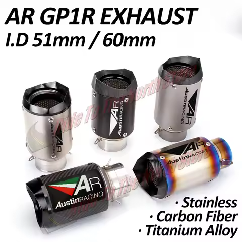 AR 51mm60mm austinracing Exhaust Pipe For NINJIA250 400 Z400 Z800 Z900 Z1000 R3 R6 MT07 MT09 DUKE390