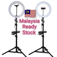 BOSTON 26cm LED Ring Light with 2.1M Tripod Stand Youtuber FB Live Mobile Phone Shooting Lightning T