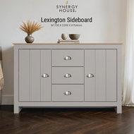 Synergy House Lexington 2 Door 3 Drawer Sideboard with Storage (3.9ft, Light Grey)