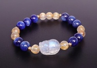 寶麗金珠寶-天然拉長石貔貅水晶手鍊