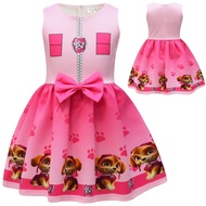 New PAW Patrol Skye Girls Kawaii Pink Dresses 3-8Yrs Girl Party Anime Cartoon Cotton Carnival Birthday Childr Princess Dress