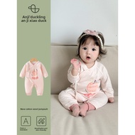 Infant Jumpsuit Pure Cotton Class a Autumn Winter Infant Clothing Baby Butterfly Clothes Long-Sleeve