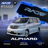ผ้าเบรคหน้า RACETECH รถ TOYOTA ALPHARD 10 ปี 2004 - 2007 - ผ้าเบรคหน้า โตโยต้า อัลพาร์ด - รหัส RT222