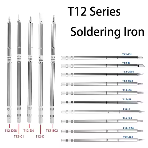 T12 Series Soldering Tips Replacement, Types T12-ILS D52 K KU I D24 BC2 C4 C1 JL02 Welding Iron Head