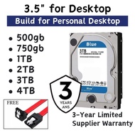 1.Blue PC Desktop HDD Hard Disk  500gb 1TB 2TB 3TB 4TB HDD 3.5" CCTV HDD Internal Hard Drive