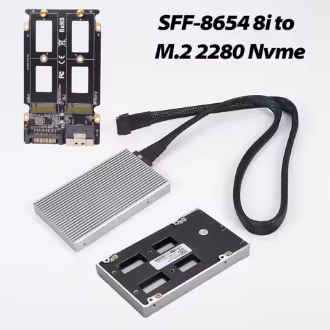 External Video Card V100 SlimSAS SFF-8654 8i To 2*M.2 2280 Nvme Adapter 8654 Baseplate Server Mother