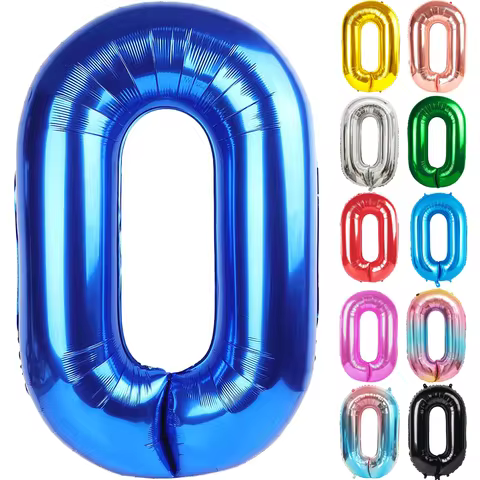 32Inch Multicolor Number 0 Balloon Large Number Balloons 0-9 Boys Girls Birthday Decoration Women Me