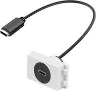 QIANRENON 23*36mm USB C 3.0 Wall Plate Socket Module Short Cable Connector 10Gbps Type C Female to F