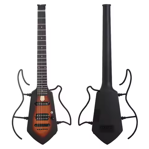 Canada Maple Silent Headless Acoustic Guitar 6Strings 31Inch Detachable Portable Travel Guitar with 