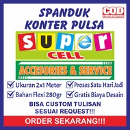 Spanduk Sepanduk Banner Baner Bener Backdrop Plang Promosi Usaha Jual Jualan Agen Pulsa Paket Data A