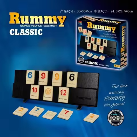 Digital Mahjong Rummy Tabletop Game Number Matching Strategy Board for Multiplayer Social Party Ente