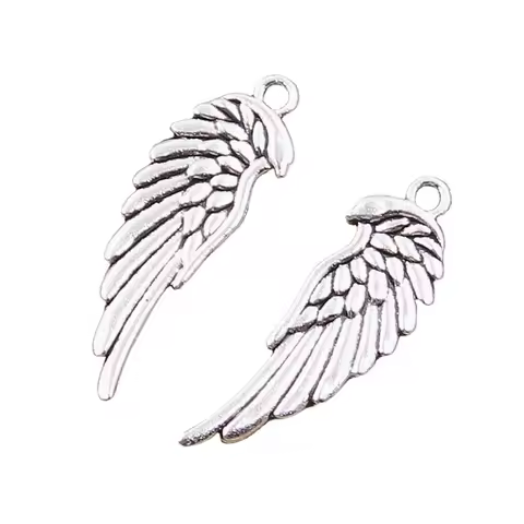12pcs Charms Double Sided Angel Wings 33x12mm Antique Making Pendant fit,Vintage Tibetan Silver colo