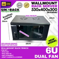Wallmount Rack Server 6U Single Glass Door, Free Fan & Dynabolt, Wallmount Rack 6U