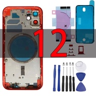 Back Cover Glass Housing for iPhone 12 with Magnetic Coil Mobile Repair Middle Frame Assembly Chassi
